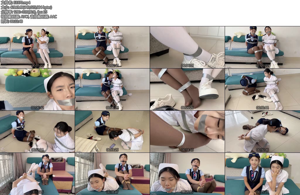 [梦川原创] 双人弹力球口球堵嘴胶带紧缚效果验证-丝依依