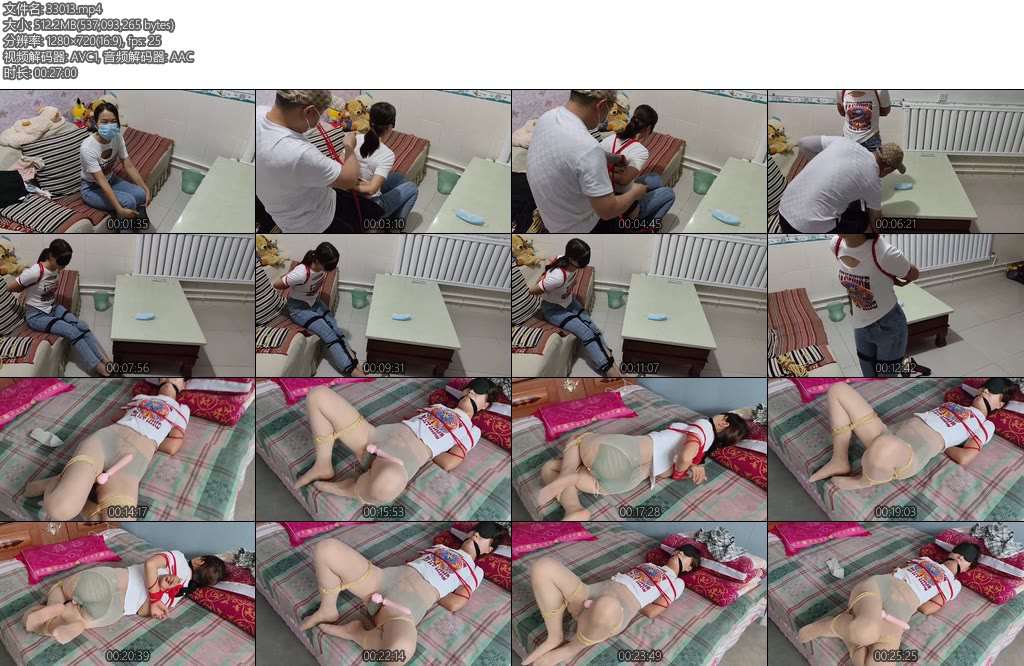 [理想与现实] 尾随入室抢劫 分腿缚，扯坏丝袜， 棒棒，齐上阵-丝依依