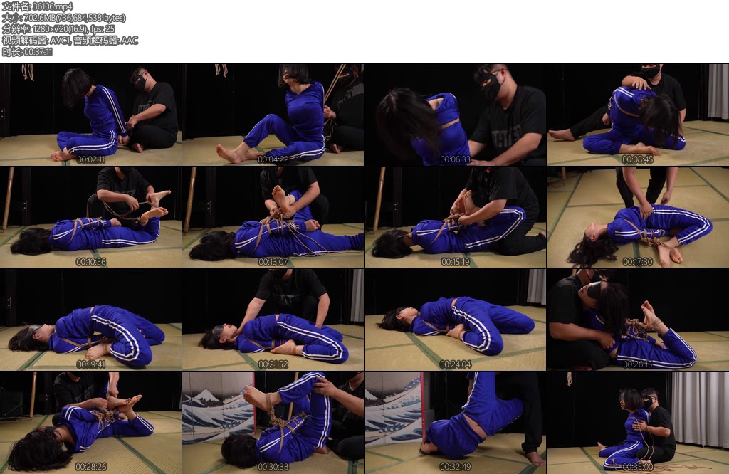 [象人原创] 小0绝活极限驷马蓝色运动服直臂并肘驷马20分钟驷马状态反弓折叠的快乐-丝依依