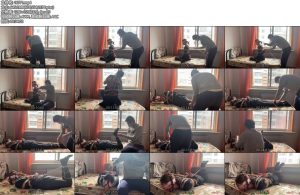 [WN原创] 新人莹莹初绑，马具口球，超紧严厉连头驷马强制抬头，放置挣扎口水，真实对话，初绑不手软-丝依依