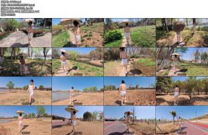 [Raymond] 逛公园的小美女身上只有短小的露背睡裙和一些铁疙瘩-丝依依