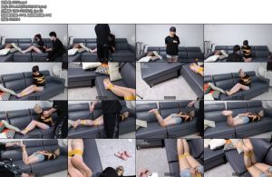 [心悦艺束] 前男友的报复女孩被前男友在家中绑架用黄色胶带封嘴捆绑折磨-丝依依