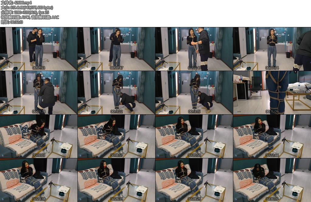 [JS原创] 流星客变种五花大绑全身紧缚股生胶带封嘴-丝依依