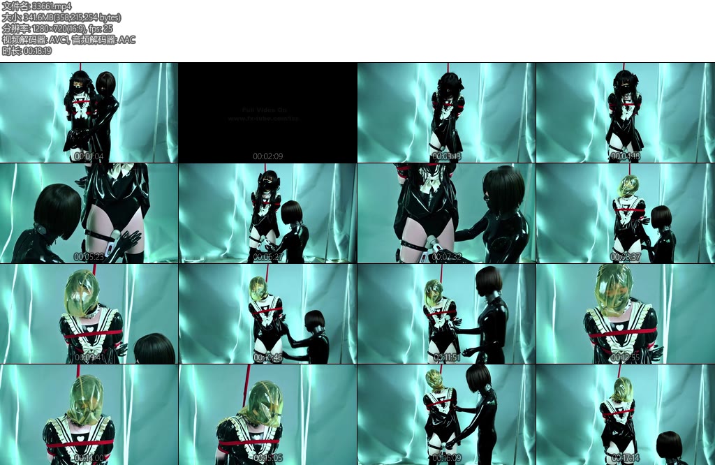 [FSS原创] 百合胶衣女仆的双棒强膏与呼吸头套游戏乳胶胶衣 百合女虐女女仆捆绑呼吸头套窒系强膏-丝依依