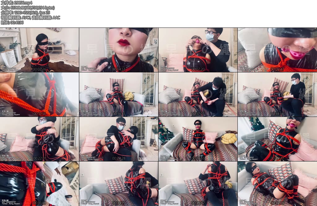 [早见Hayami] 早见の绳尺度升级珈er穿着胶衣祈祷却遭遇绳缚地狱m本性暴露口球塞紧口水横流抚摸玩弄羞耻分腿-丝依依