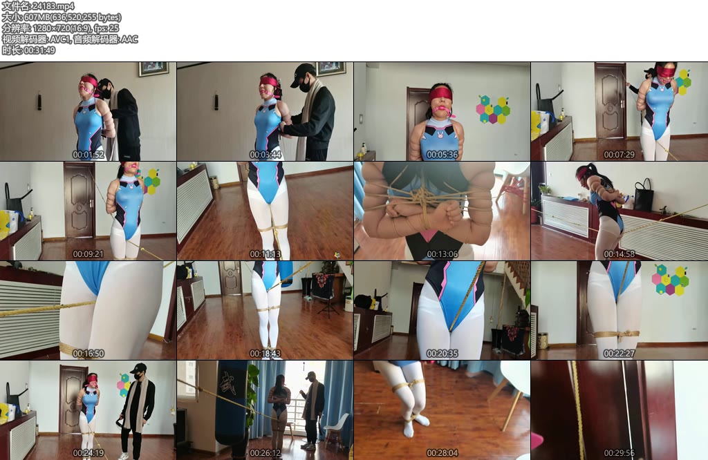 [一绳所爱] 五花大绑蒙眼堵嘴走绳刑-丝依依