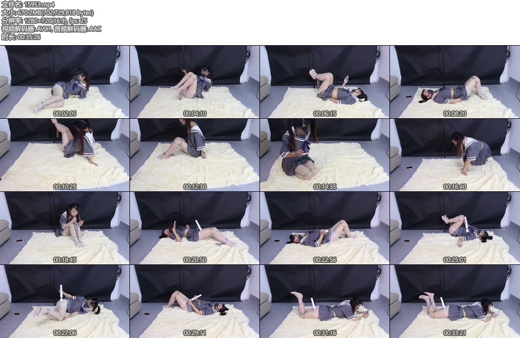 [琥珀堂] 秀儿白丝镣铐，一个人无聊自己绑自己，自己玩棒棒挺开心-丝依依