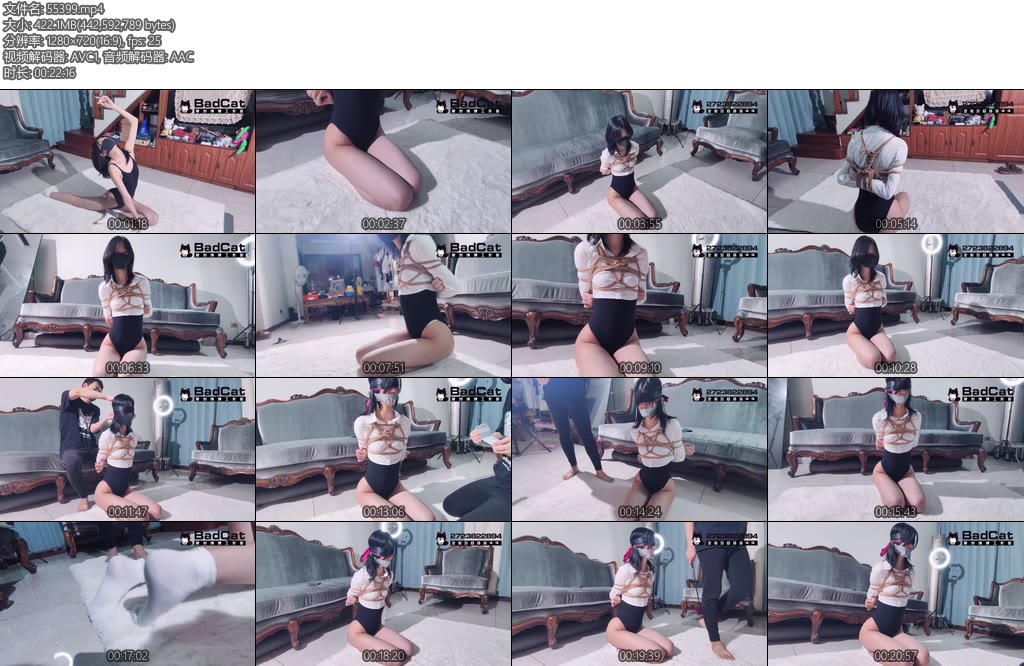 [BadCat] 教练为咲希定制日式紧缚形体训练咲希蒙眼紧缚挣扎放置-丝依依