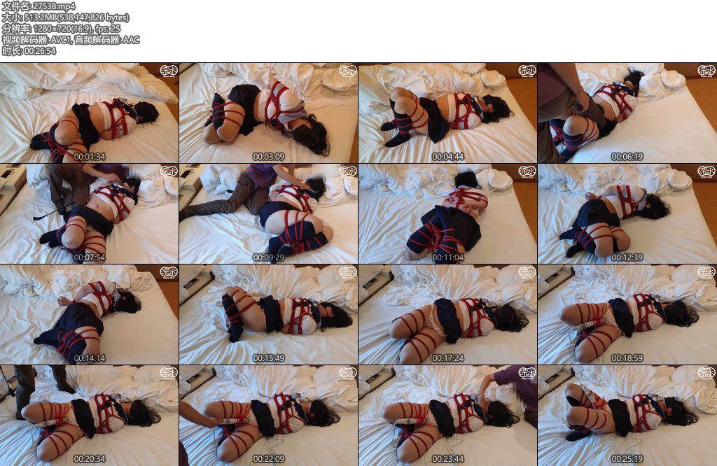 [亚洲绳艺] セーラー服姿の女の子が全身緊縛されて踏まれたり蹴られたり快楽責め-丝依依