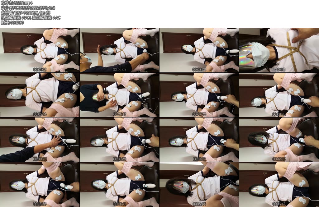 [亚洲绳艺] 可爱女生椅子上的胶带束缚X_X体验-丝依依