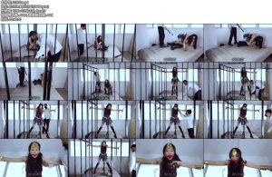 [亚洲绳艺] 监禁女侠 牢笼中采用特殊材料制成的锁链让女侠超能力-丝依依