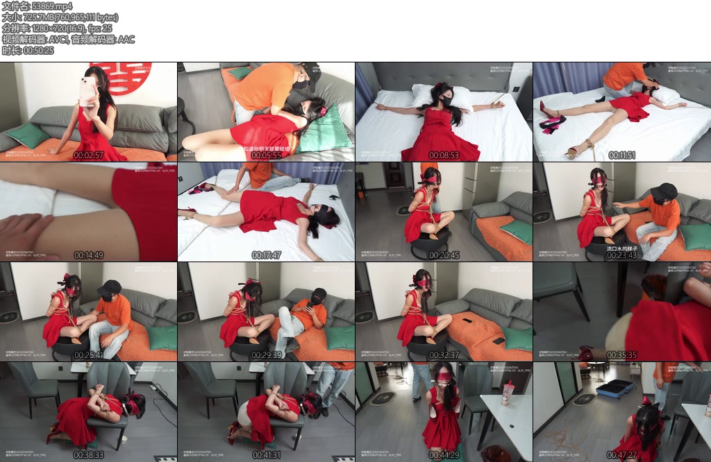 [试炼原创] 消失的新娘大字缚口枷剧情团缚流口水SP装行李箱挑逗羞辱-丝依依