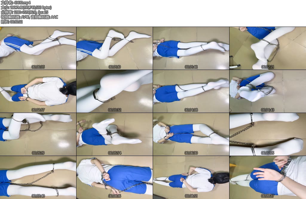 [上衫绘梨衣] 十八岁高中白丝舞蹈生被绑架带镣铐挣扎-丝依依