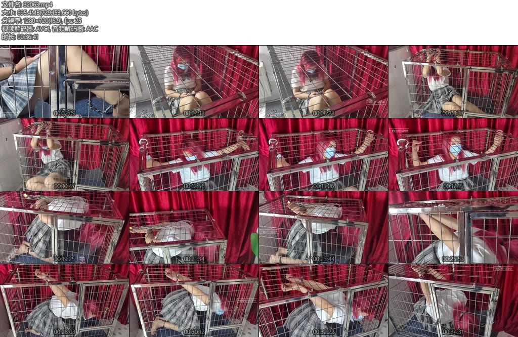 [一绳所爱] 陈依依被各种姿势囚禁在笼子里-丝依依