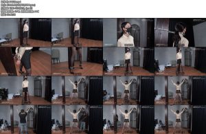 [试炼原创] OL女孩超高跟直立禁锢菱形大字缚郊狼SP惩罚-丝依依