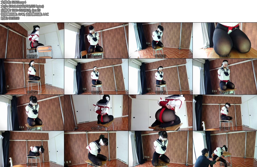 [亚洲绳艺] 厳しい体罰正座させられた生徒の反省Harsh punishment Reflection of a student sitting upright-丝依依