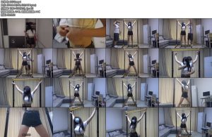 [新月原创] 佳怡工作室佳怡露脐装短皮裙性感女zei12厘米高跟鞋入室偷窃被抓被罚脱yf大字捆绑高跟鞋站立玩xiong-丝依依