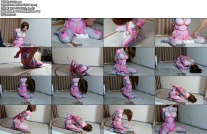 [吴越原创] 妞妞COS火箭少女连体胶衣（第二季）火箭骚女的小癖好 开脚捆绑股绳跪缚放置TK口舌初训-丝依依