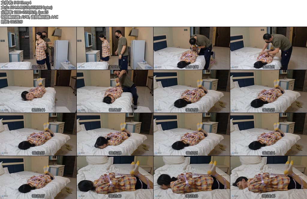 [JS原创] 梦琪丝绸驷马捆绑丝袜塞嘴胶带玩足TK-丝依依