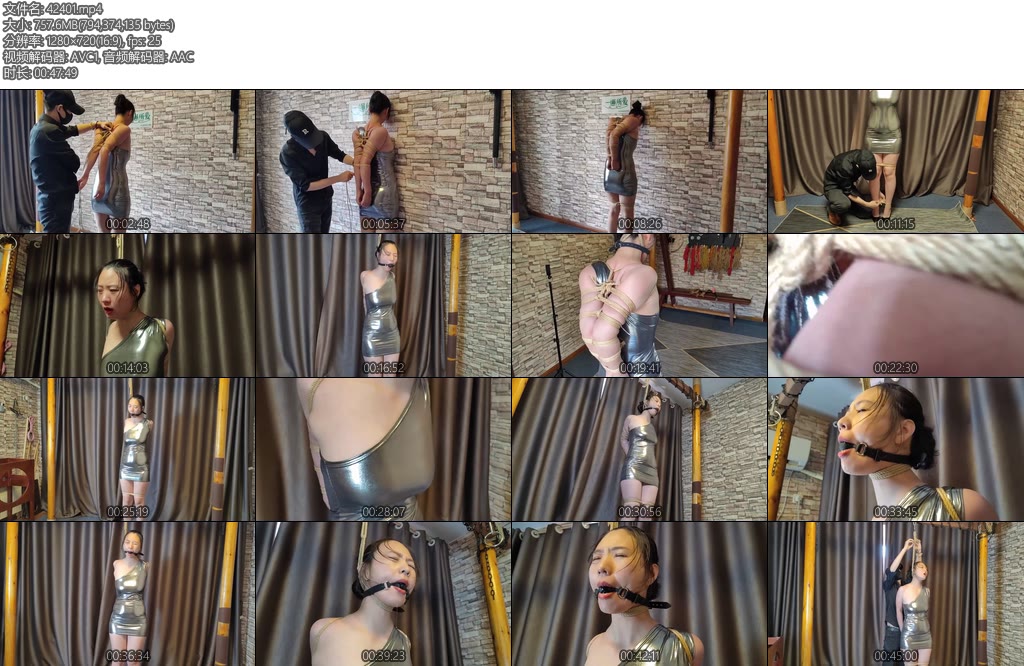 [一绳所爱] 紫涵极限直臂试戴两种深喉口塞穿12CM高跟鞋吊脖罚站极限放置四十分钟-丝依依