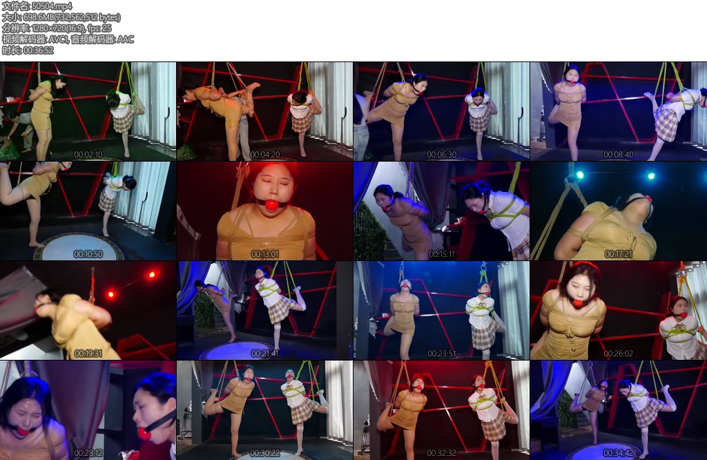 [胜景影视] 戴超大口球的双女M两女M戴上超级大的口球金鸡独立吊缚在调教室放置-丝依依