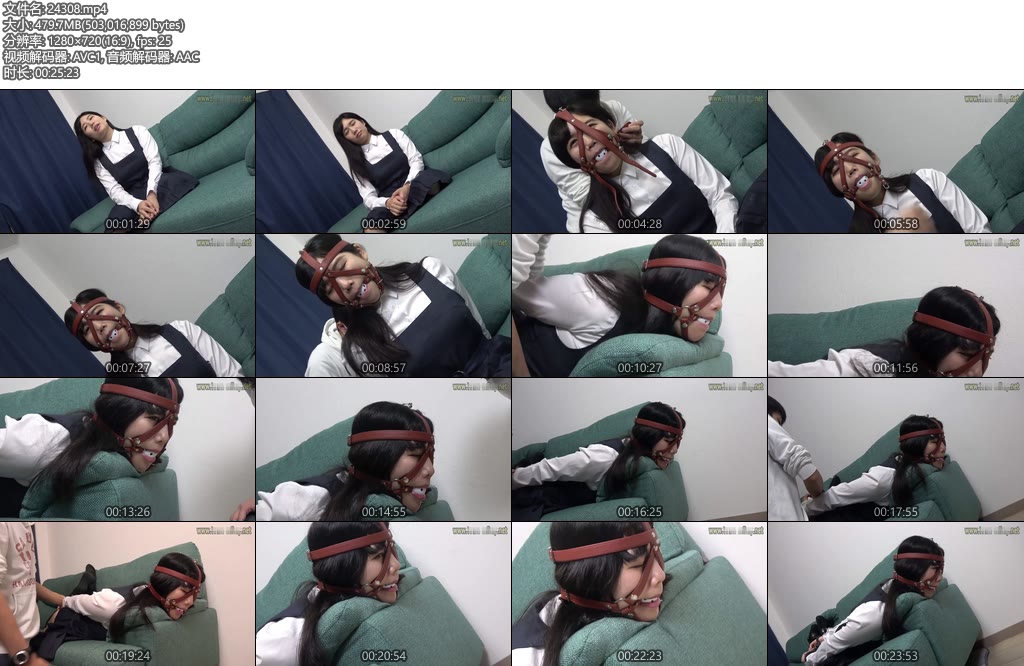 [亚洲绳艺] 小桃もこ马具口球堵嘴-丝依依