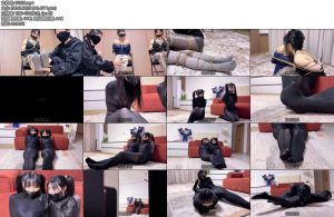 [云雀原创] 饱和式剧情禁锢的家人03超有趣的设定性感熟女性感黑丝人茧包裹只能在地上蠕动爬行吴晗和曼妮超精彩的卖力挣扎-丝依依