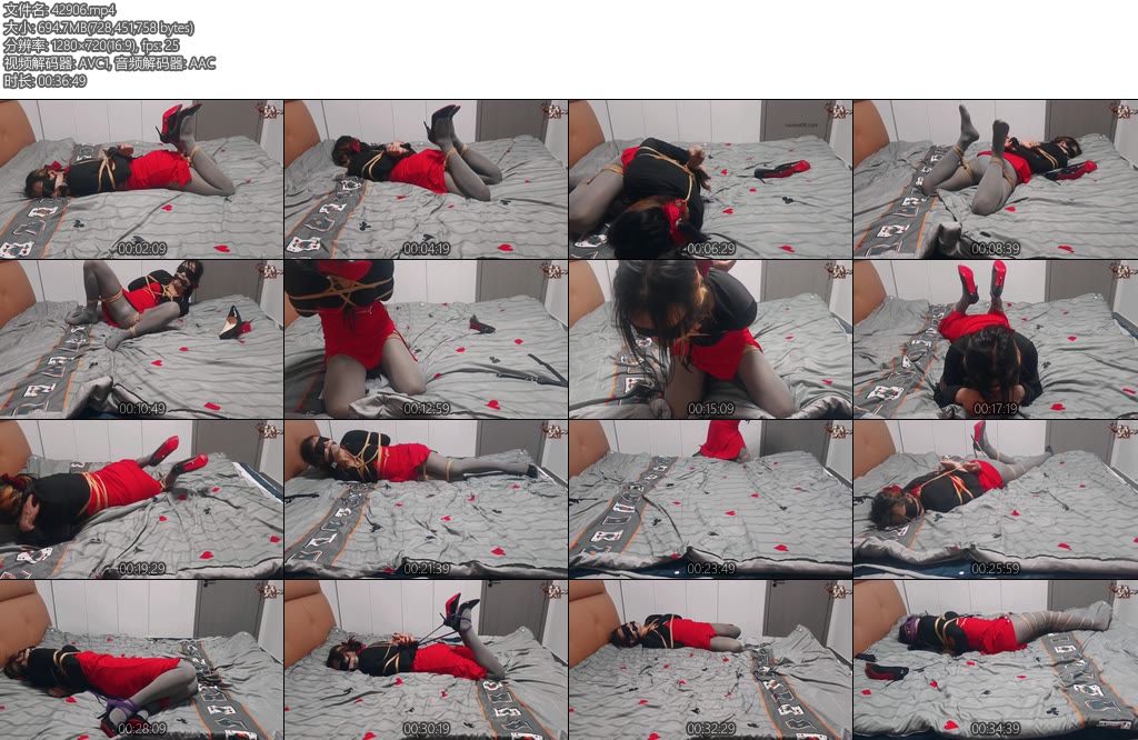 [兔兔兔] TU束缚在床上的红色身影-丝依依