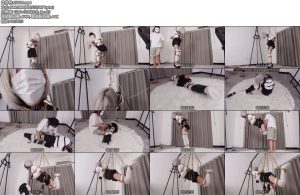 [面具原创] 面具男 jiojio黑丝高跟JK把他吊起来伸缩塞超强双头震棒电击1手用袜子胶布包紧接着放剪刀吊在他旁边让他挣扎拿到剪刀却发现剪刀上面被胶布粘住了-丝依依