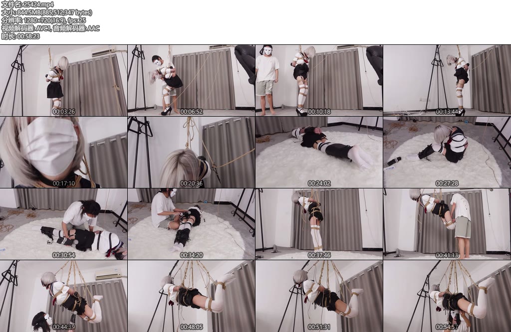 [面具原创] 面具男 jiojio黑丝高跟JK把他吊起来伸缩塞超强双头震棒电击1手用袜子胶布包紧接着放剪刀吊在他旁边让他挣扎拿到剪刀却发现剪刀上面被胶布粘住了-丝依依