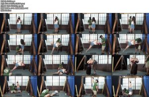 [试炼原创] 小欣倒吊肉丝吊带短裙竹杠侧吊SP丝巾堵嘴胶带封嘴郊狼电击倒吊手铐采访-丝依依