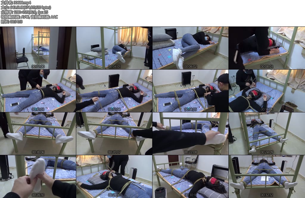 [新月原创] 宿舍tk火字绑第四部迷晕蒙眼堵嘴胶带耳罩第一视角脱鞋花边袜-丝依依