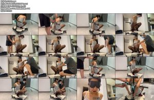 [涵涵原创] 涵涵 K9拘束架，涵涵自己坐上去 蹲立式y具进入，苦不堪言-丝依依