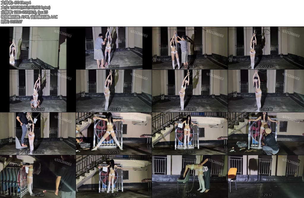 [欢乐谷] 被捆绑在天台的妹子性感女糟遇路人咸猪手的无情调教-丝依依