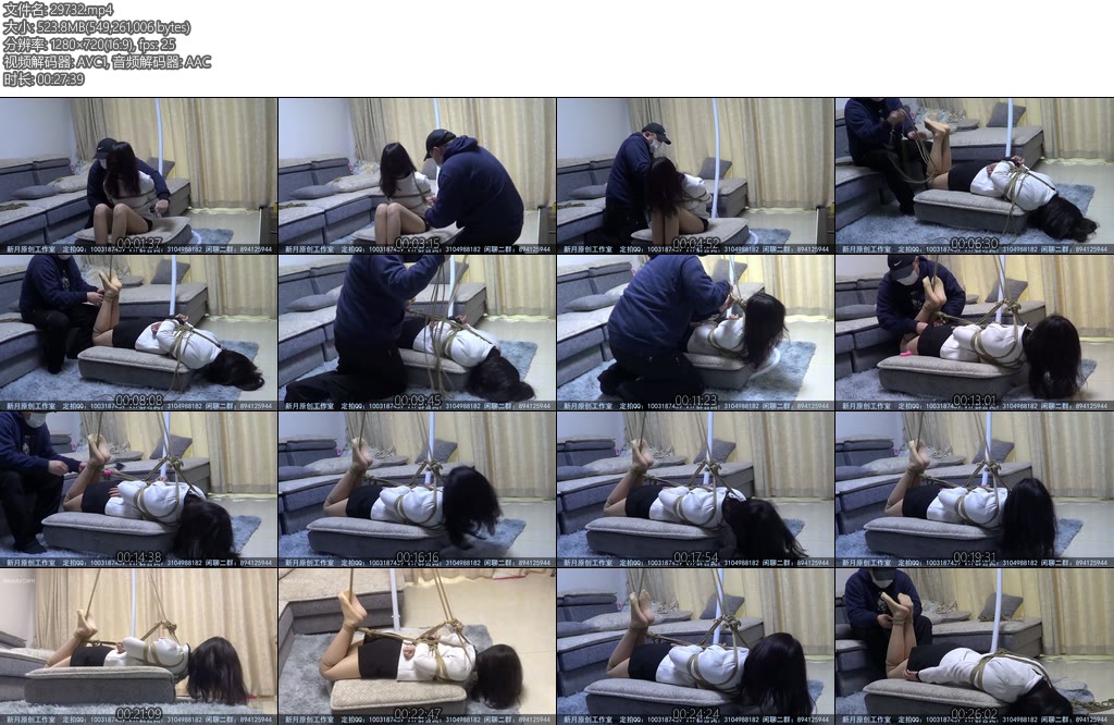 [新月原创] 佳怡肉丝吊绑的卫衣可爱女孩比较极限的捆绑让她丝毫无法动弹一个劲的求饶-丝依依