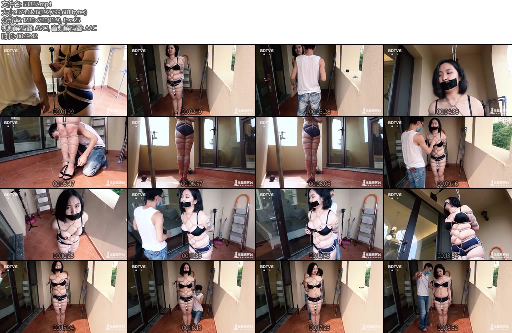 [半岛束艺] 桃子伊莱娜阳台踮脚吊Forced Orgasm-丝依依