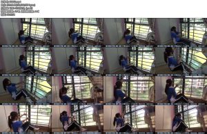 [新月原创] 玉箫原创荷露校服白袜自己把自己铐在窗边栏杆窗外还有人钓鱼水里捞鱼行人不断经过钥匙挂在栏杆上看得到拿不到-丝依依