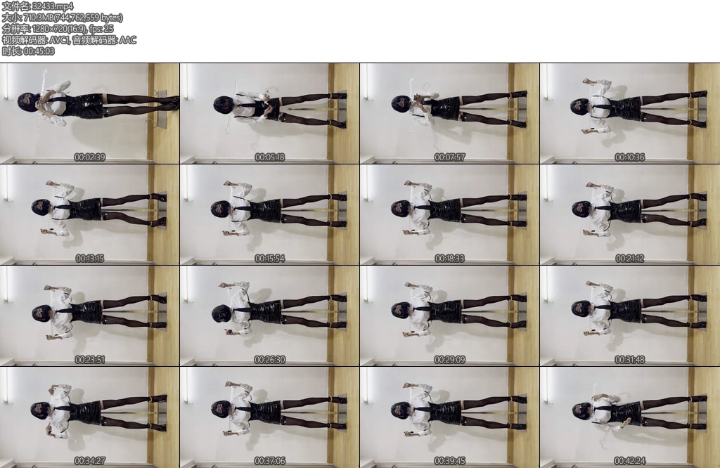 [亚洲绳艺] 伪娘一字枷罚站架定时锁放置自缚电击-丝依依