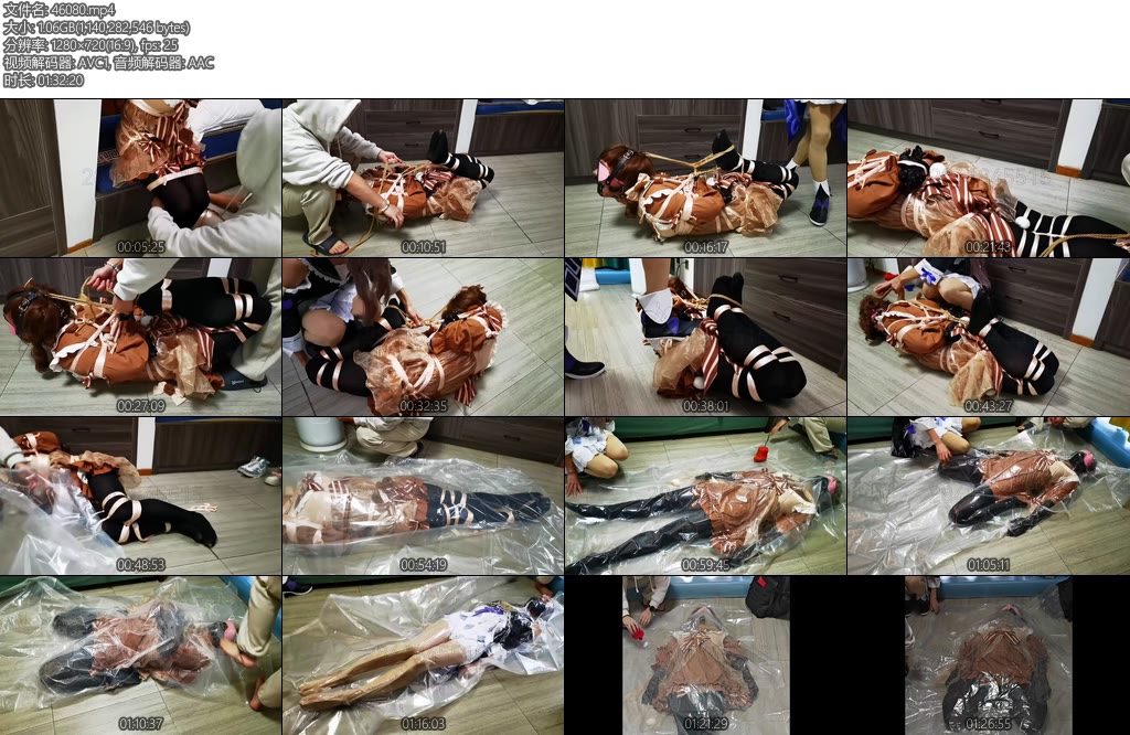 [亚洲绳艺] 极限驷马加真空袋窒息-丝依依