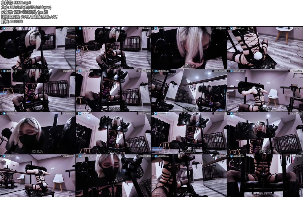 [JIOJIO原创] RBQ奴隶计划3枷锁强制跪囚禁对镜放置电击困笼锁电击刚赛皮鞭SP前列腺强制狂出精华液体-丝依依