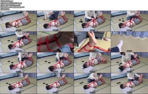 [心悦束艺] 绳艺66号3号姬肉丝红绳驷马拇指铐脚趾铐双重锁定粉色大口球堵嘴绝望挣扎-丝依依