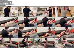 [默示录] 缚艺录小若灰色长裙与红绳当然少不了胶带封嘴喽-丝依依