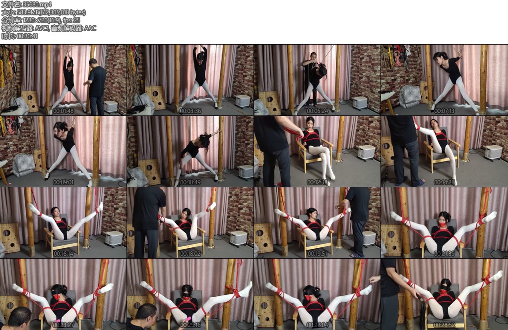 [束缘阁] 妍妍 体操服白丝柱子椅子固定分腿-丝依依