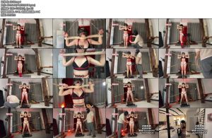 [路由原创] 一字枷和麻绳全身捆绑固定打屁股-丝依依