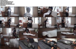 [闪闪原创] 闪闪工作室 Zentai单筒丝袜单筒丝袜裤袜丝袜自粘绷带PU睡袋泳帽水刑紧致时雨哭着求饶的包裹拘束-丝依依