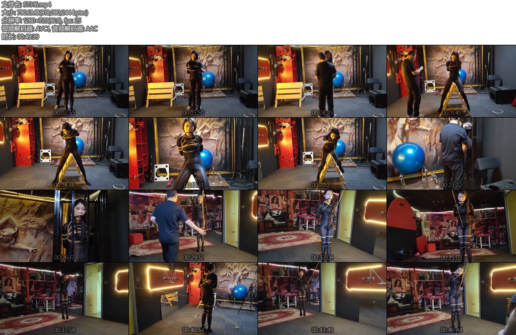 [随心原创] 杨蕊黑色马油连体衣木马笼子与走绳-丝依依