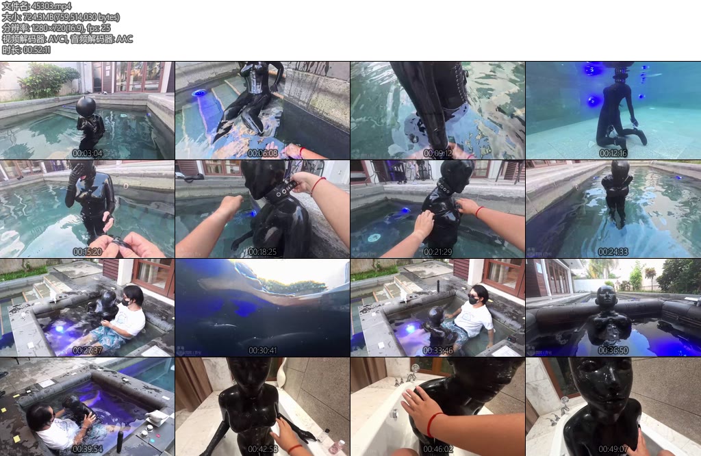 [闪闪原创] 闪闪工作室 在乳胶里呛水温泉&溺水&粘液浴-丝依依