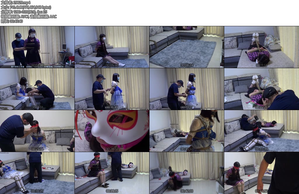 [新月原创] 红豆玉箫非常有意思的游戏洛丽塔原味堵嘴驷马女孩指挥蒙眼捆绑女孩找鞋子角色还要互换-丝依依