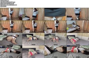 [绳次元] 吊缚床上胶带固定自救完整版-丝依依