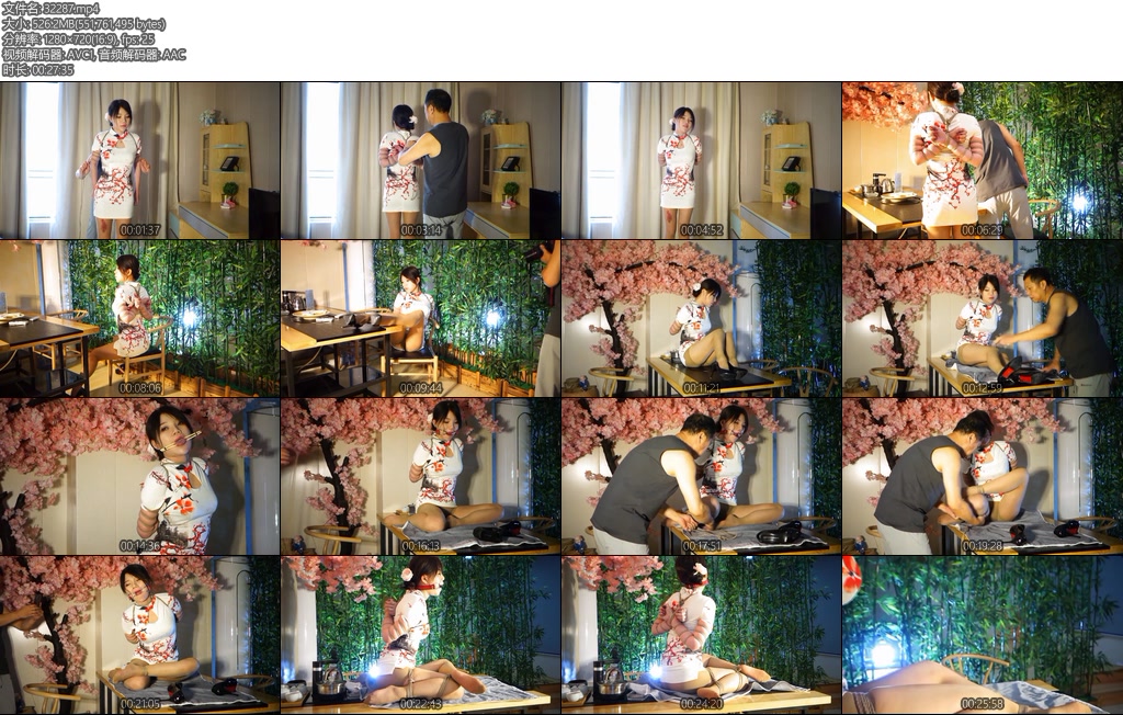 [锐度主张] 旗袍极限五花盘腿坐缚-丝依依